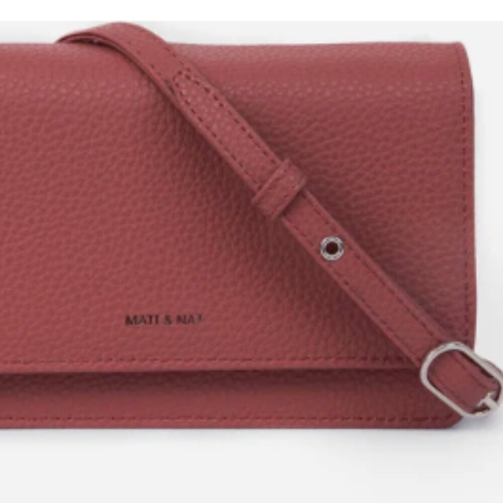 Matt & Nat BEE Vegan Leather Crossbody Bag Lychee NWT Pink Blush Rose